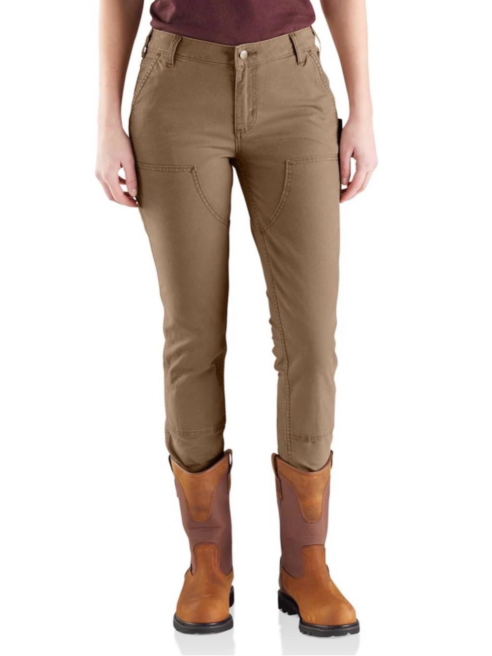 Carhartt Womens Double Front Pants 12 Knee Tan Yukon Cargo Workwear Utility Slim